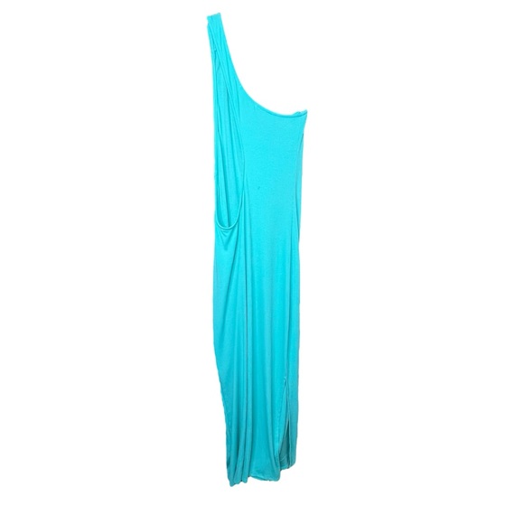 Free People Beach One-Shoulder Cutout Aqua Bodycon Dress medium NWT - Picture 2 of 8